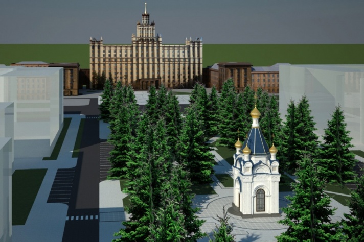 В Челябинске заморозили строительство часовни в сквере