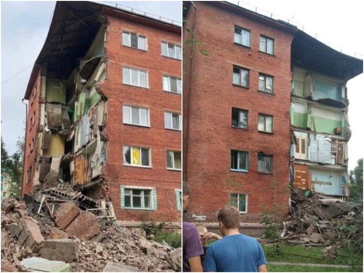В Омске частично обрушилась пятиэтажка