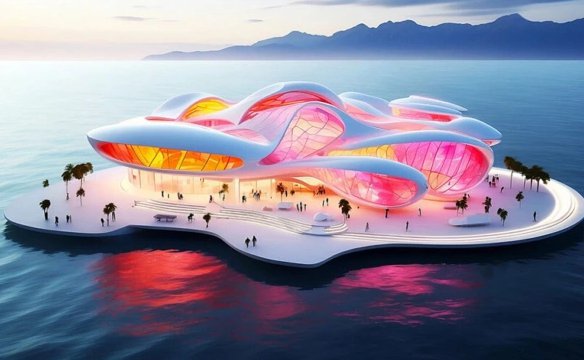 Итальянские архитекторы представили футуристический проект плавучего музея