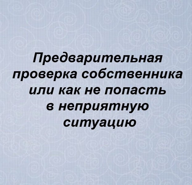 🧐 Предварительная проверка собственника или как не попасть в неприятную ситуацию