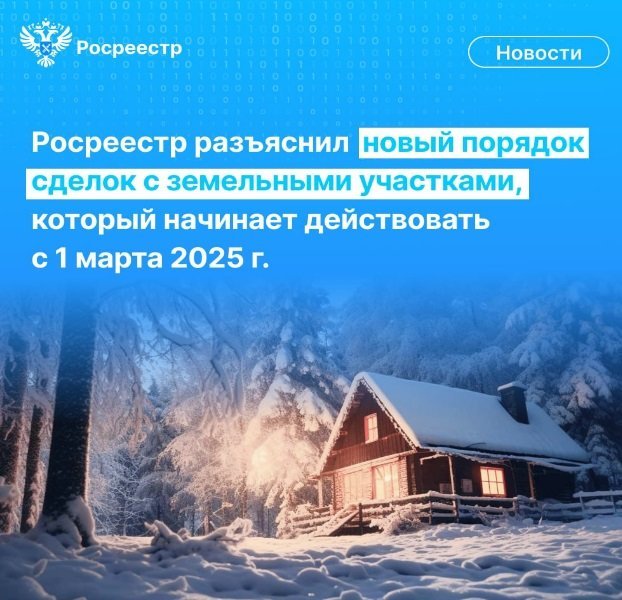 С 1 марта 2025 изменяется порядок регистрации сделок с земельными участками