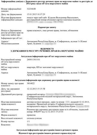 Предоставление сведений из Украинских реестров прав на недвижимое имущество и обременений на него