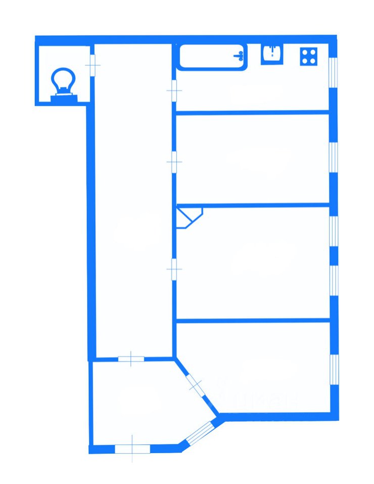 пример планировки квартиры с узким длинным коридором