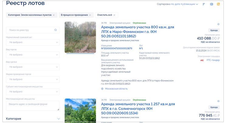 «земля в аренду у государства»