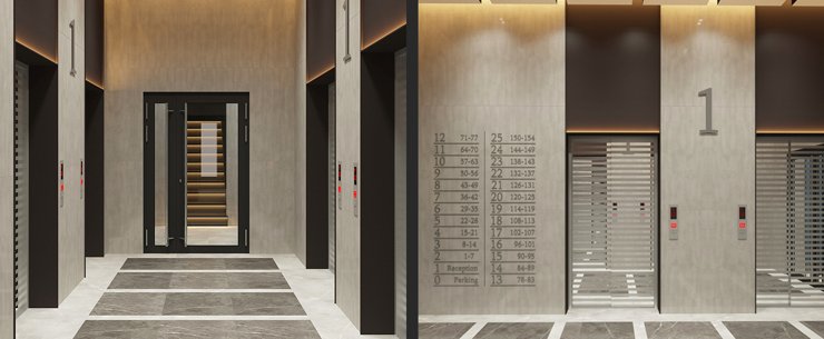 Лифты в «Женеве». Фото с официального сайта девелопера